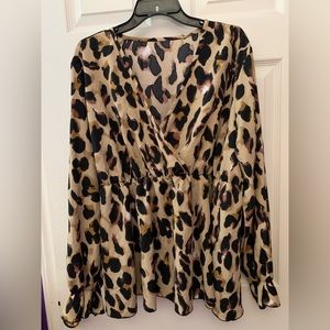 Cheetah print blouse